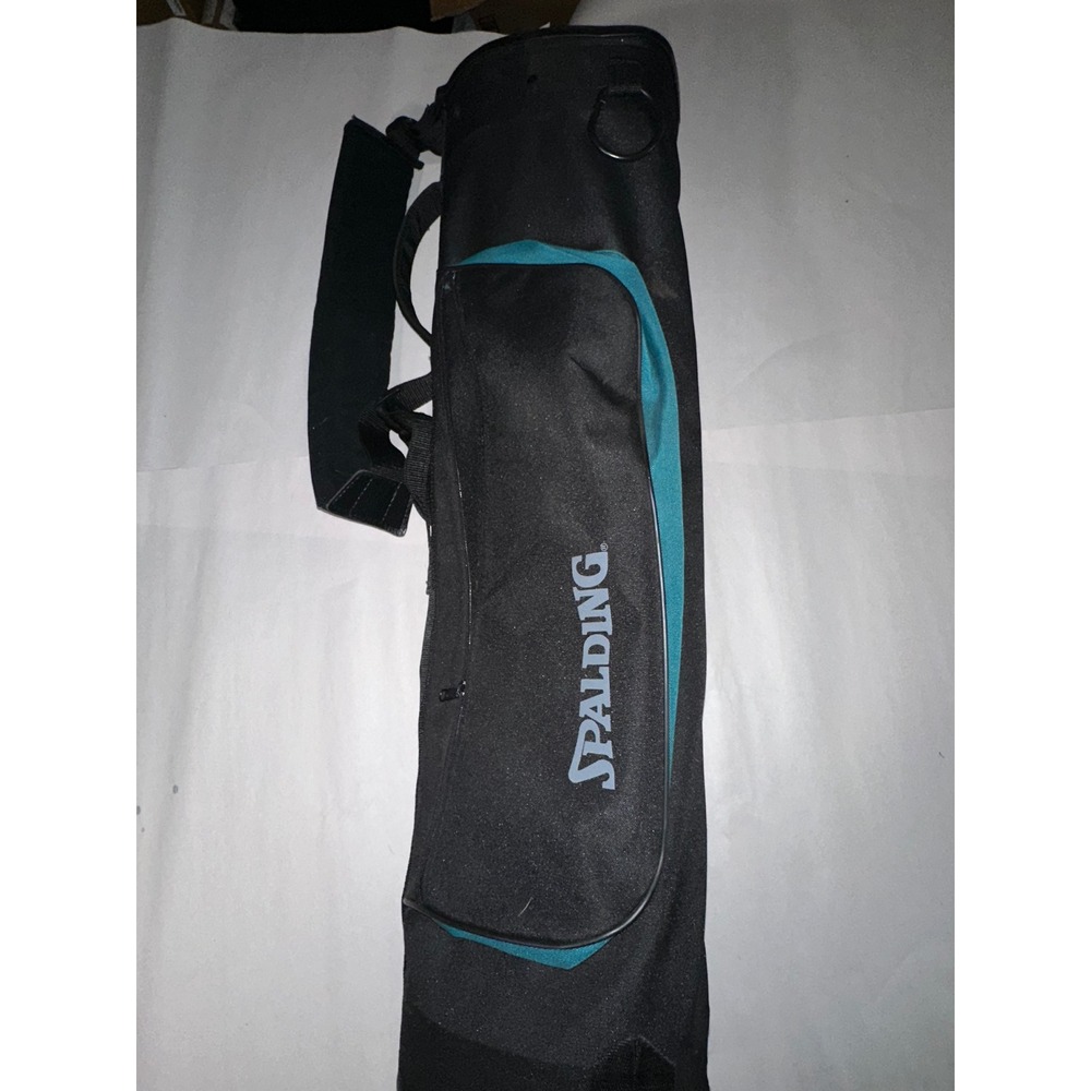 Spalding Golf Bag Black Teal 6-Way Divider Padded Strap with Caddi-Sak Pouch